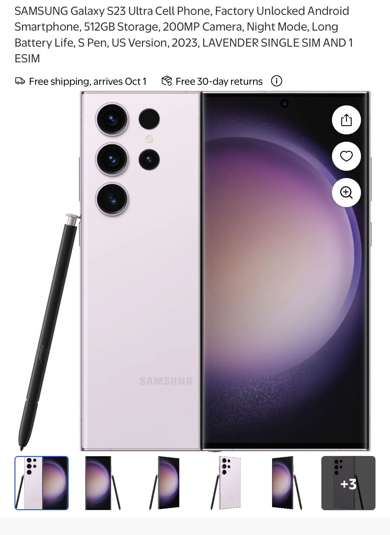 Samsung Galaxy S23Ultra-Lavender 