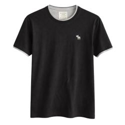 Abercrombie & Fitch Black Short Sleeve Tee Men’s Medium Moose Logo T-Shirt