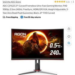 AOC 27” FRAMELESS GAMING CURVE MONITOR