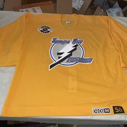 Nwt Authentic 58 Ccm Tampa Bay Lightning Practice Jersey Yellow New Mic