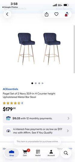 Bar stool blue is 4 piece