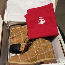 Supreme x Timberland 6” Premium Waterproof Boots – Wheat – Size 8.5 (Brand New, 100% Authentic)