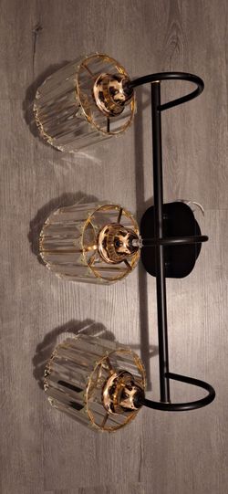 23.13 in. 3-Light Brass Black Vanity Lighting - Three lights - Rose Gold