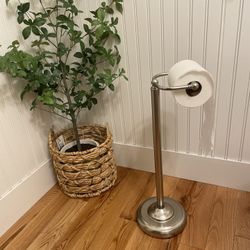 Brushed Nickel Standalone Toilet Paper Holder