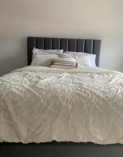 Dark Gray Upholstered Head Board