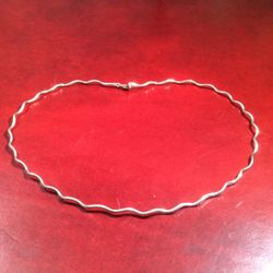 925 ITALY ROUNDED SNAKE WAVE CHOKER NECKLACE 16 INCH CLAW CATCH