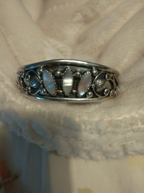 a silver cuff Bracelet