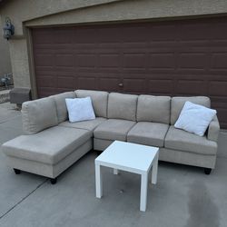 *Free Delivery* Beige 2 Piece Sectional Couch