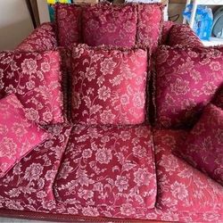 Red Flowers Luxury Sofas 