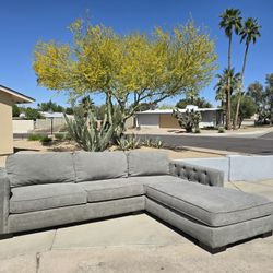 Free Delivery - Modern Gray Chaise Sectional