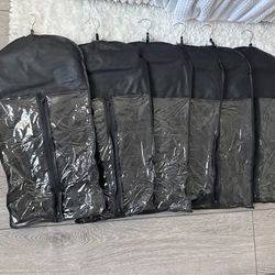 Black Wig Bags with Clear Window – Set of 6