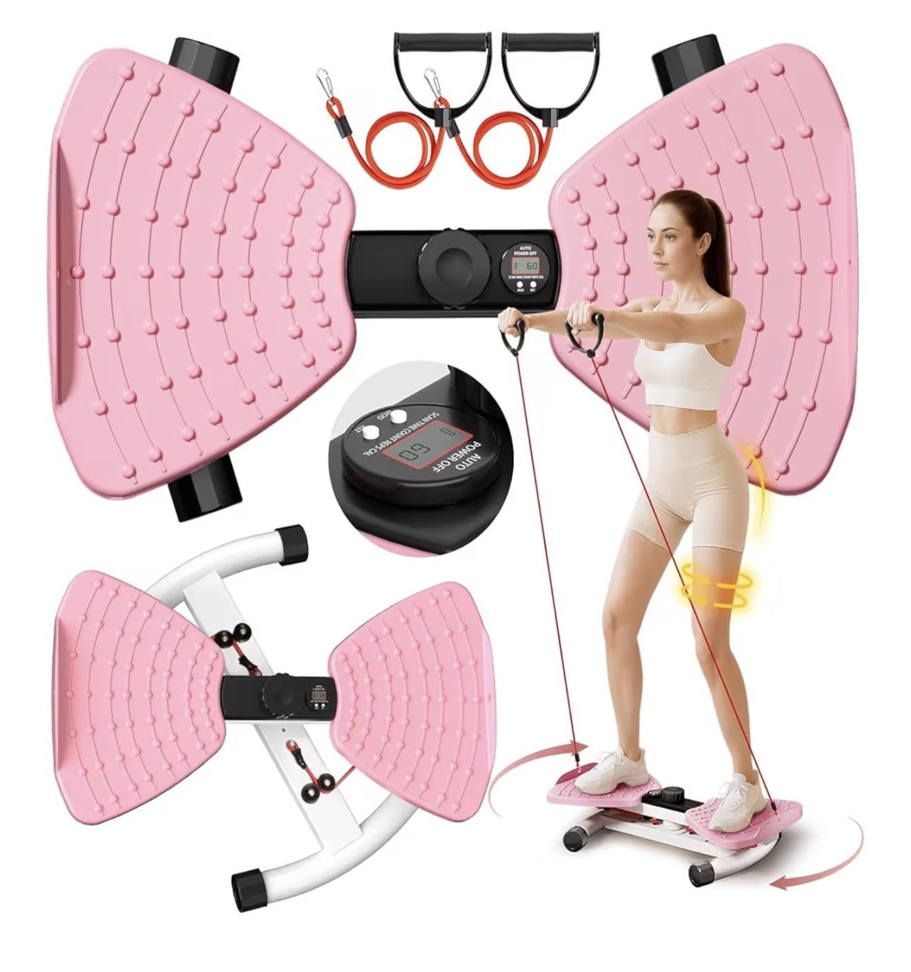 Item Weight 8.3 Pounds Style Tummy Twister Maximum Weight Recommendation 300 Pounds Carbon Steel Imported Exercise Twist Boards 【Smart Digital Counter