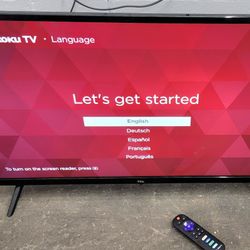 32" TCL Smart Roku LED Tv With Remote And New Remote Cover 