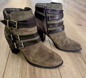 Suede Leather Ankle Boots. By: INC International Concepts Shoes. Has a 3-1/2" heel.  Women’s Size: 9