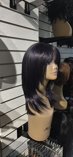 Black And Purple Wig