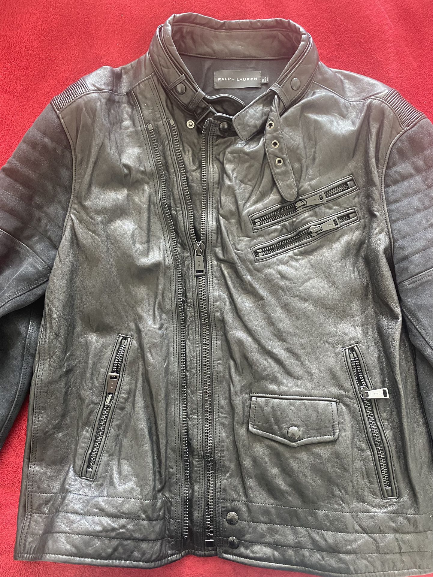 Ralph Lauren Blk Leather Jacket 