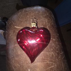 Hand Blkwn Heart Ornament 