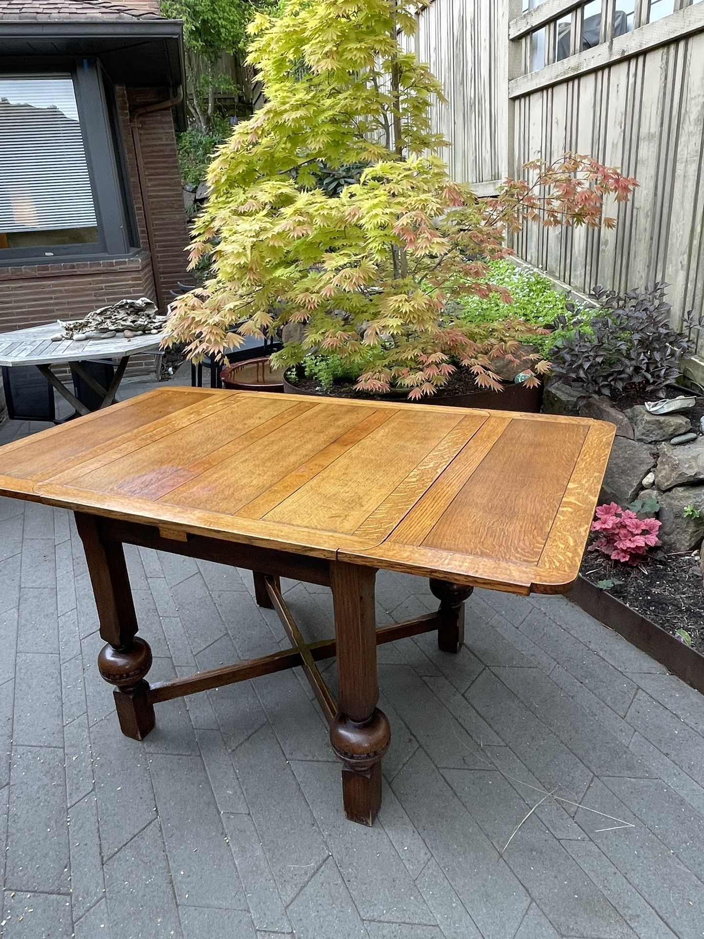 Handsome antique extendable side / dining table