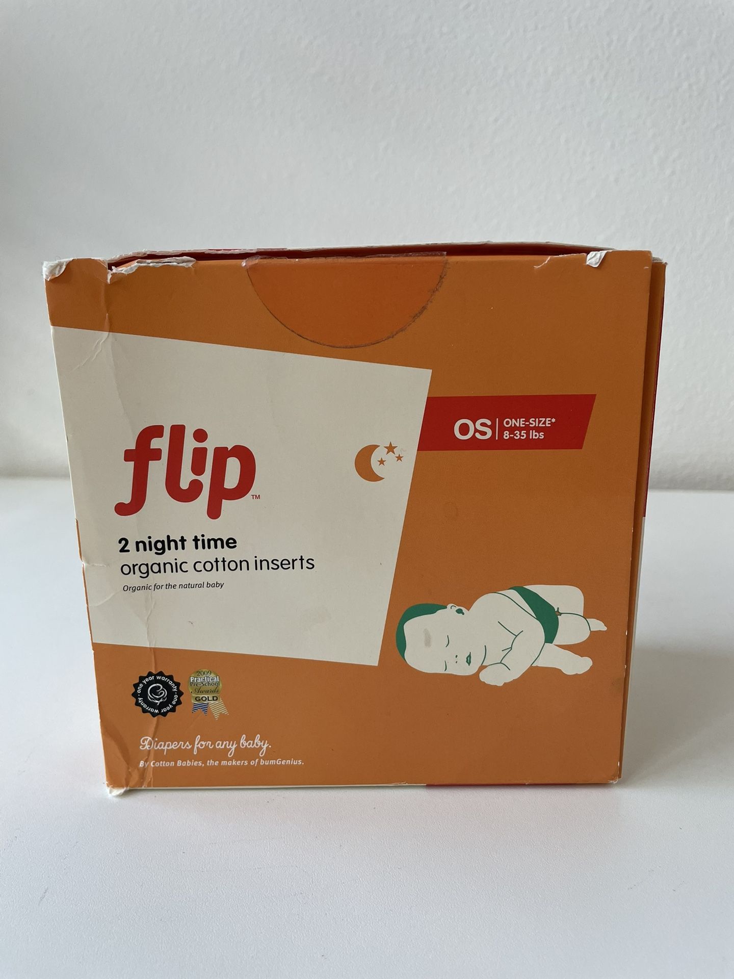 Flip 2 Night Time Organic Cotton Inserts One Size Cloth Diaper Padding