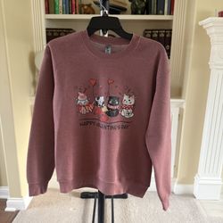 Meowentine" cat-themed Valentine's Day pullover top
