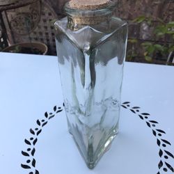 Sea Glass Green Triangular Shaped Bottle 