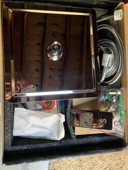 Sun rise shower faucet set 8 -inch rainfall shower- Head brushed nickel brand new Never Open