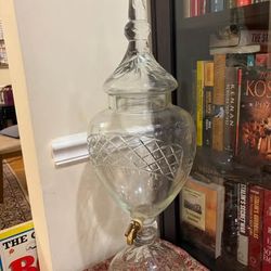 Vintage Cut Glass Beverage Dispenser