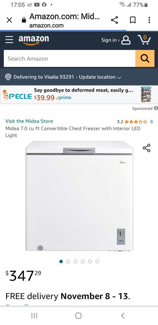 Midea 7.0 Chest Freezer 150 FIRM NO LESS for Sale in Visalia, CA OfferUp