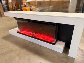 Fireplace TV Stand with 12 Color LED Lights