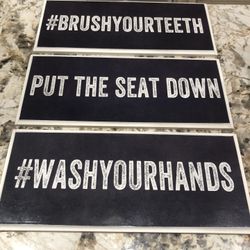 Set Of 3 Bathroom Signs