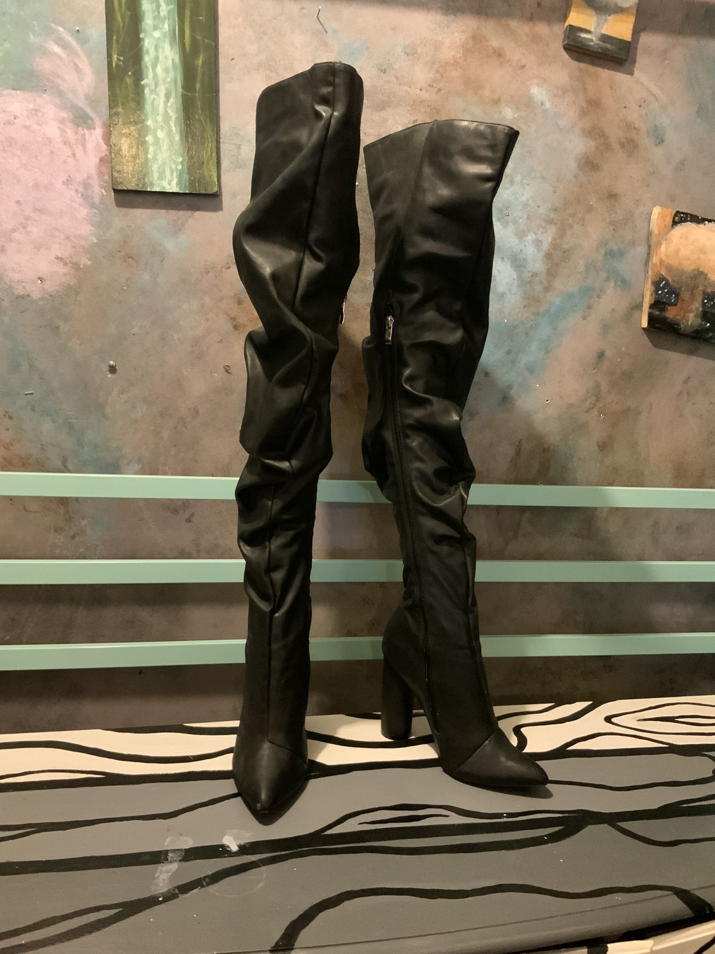 Thigh High pleather Boots Women’s