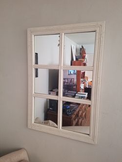 Handcrafted wooden mirror frame (distressed)