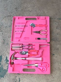 Pink Tool Set in Carrying Case