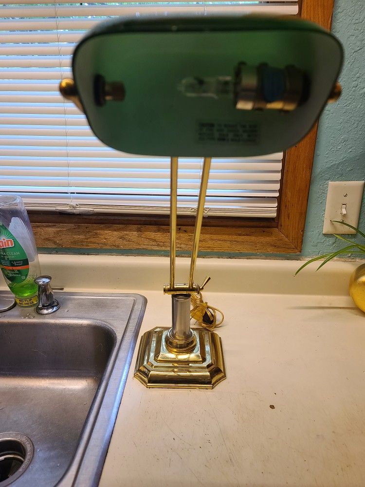 Solid Brass Bankers Lamp