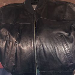 Black Soft Leather Bomber  Jacket 