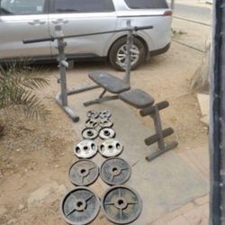 245lbs Olympic Weights+ Bench+ Squat Rack+ Barbell 