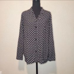 NWOT Croft & Barrow Black/ White  Women’s Floral Button Up Size: X-Large