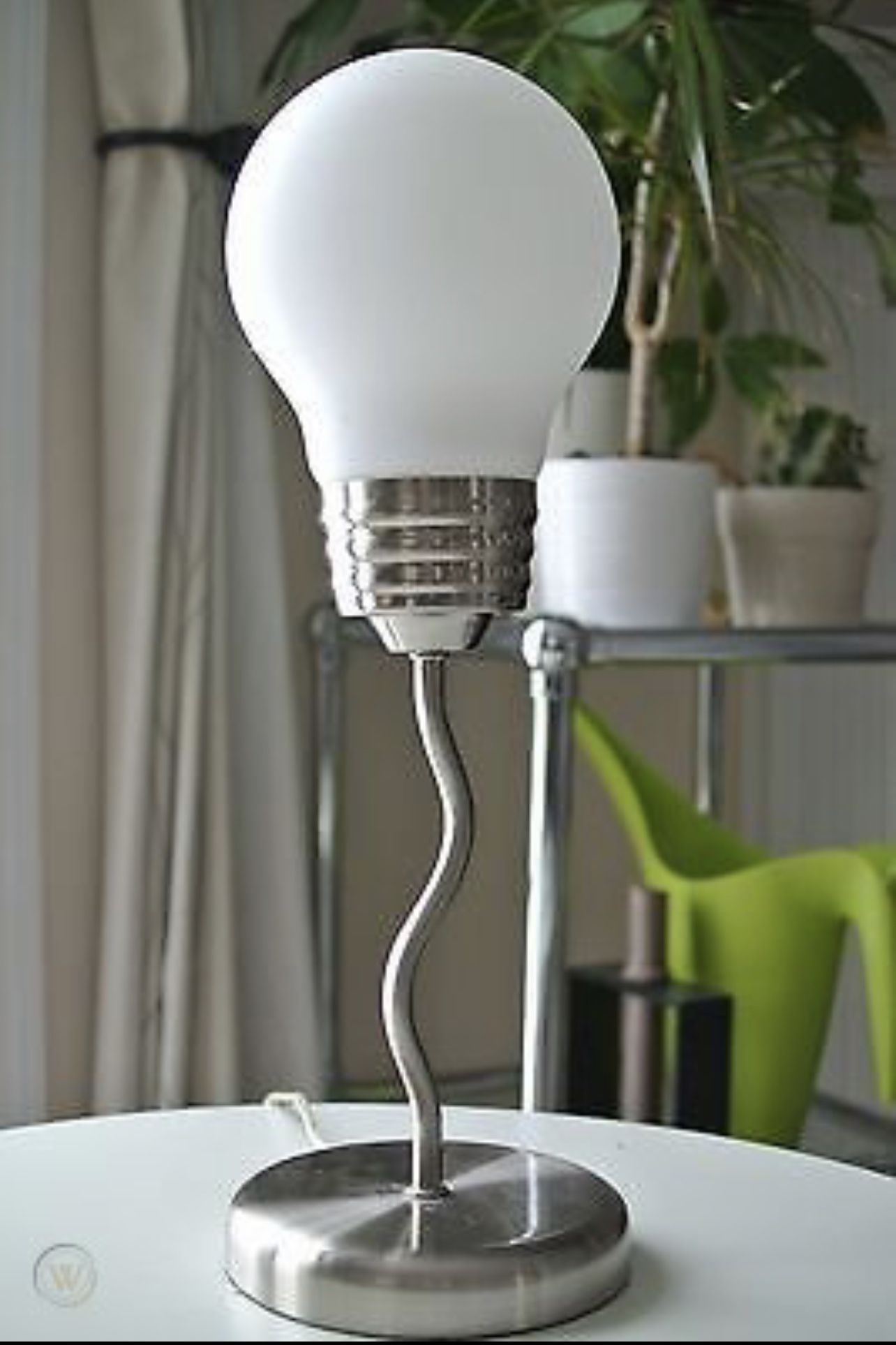 Vintage Pop Art Mod Table Lamp Shaped Like Giant Lightbulb