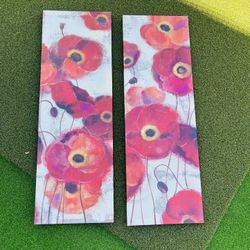 Wall Decor bold poppies 2 Canvas prints 