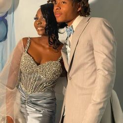 Prom Dress In Shade Satin Cinderella Blue Size 6 From Abora Designs