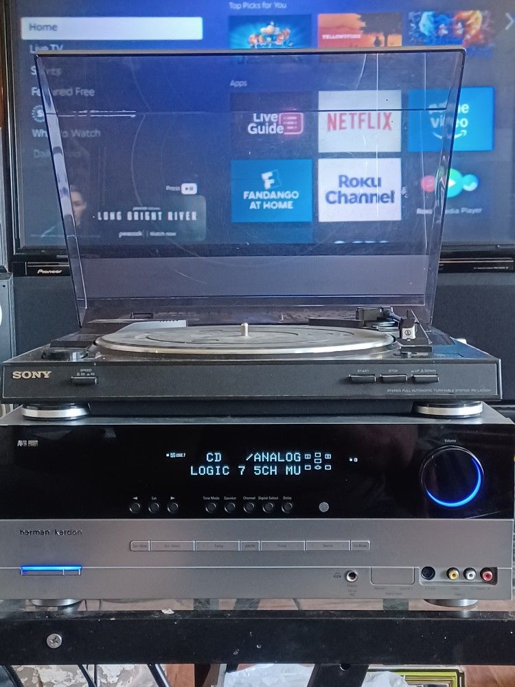 SONY PHONO AND HARMAN KARDON AVR-147 HOME THEATER RECEIVER WITH HDMI PORTS NO REMOTE $350 FINAL PRICE