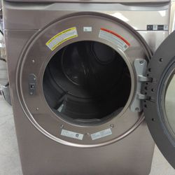 Samsung Front Load Electric Dryer in Interior Drum Light with 4 Way Venting and Champagne