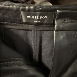White Fox Faux Leather Pants 
