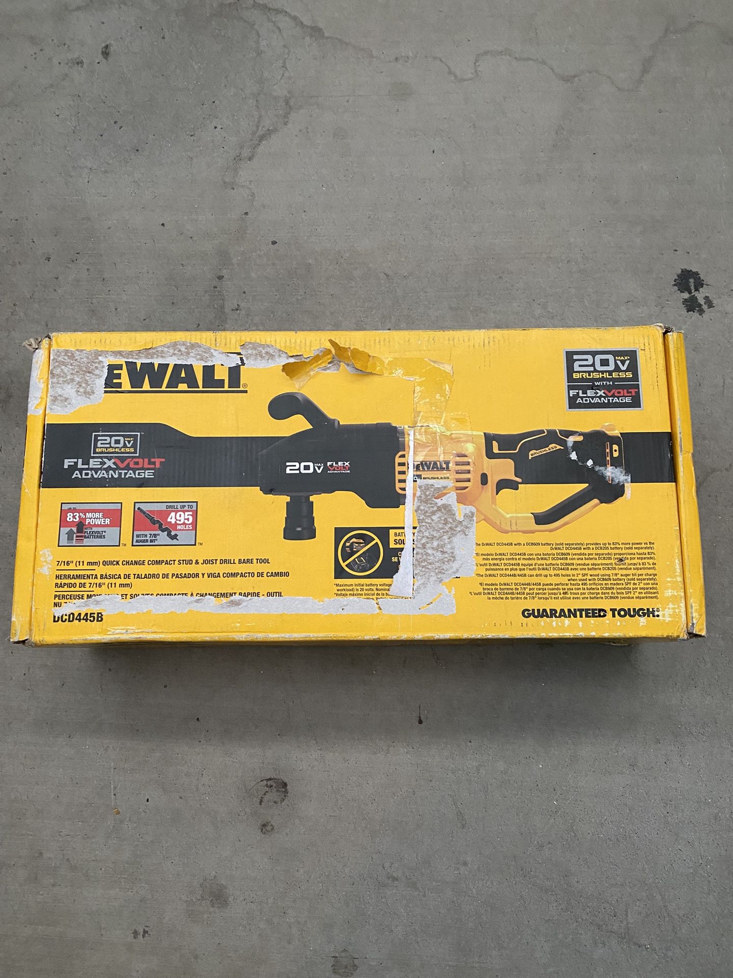 Dewalt 20V Max Cordless Brushless 7/16 in. Quick Change Stud and Joist Drill DCF445B