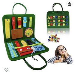 YANENAN Toddler Busy Board, Preschool Montessori Board for Develop Basic Skills, Airplane, Car Travel Sensory Toys for 3 4 Years Old Kids