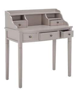 5 Drawer Gray Writing Desk