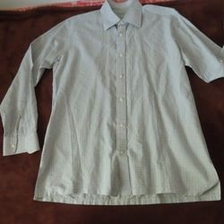 Charvet Mens Plaid Cotton France Long Sleeve Casual ButtonUp Shirt 42/16.5 L