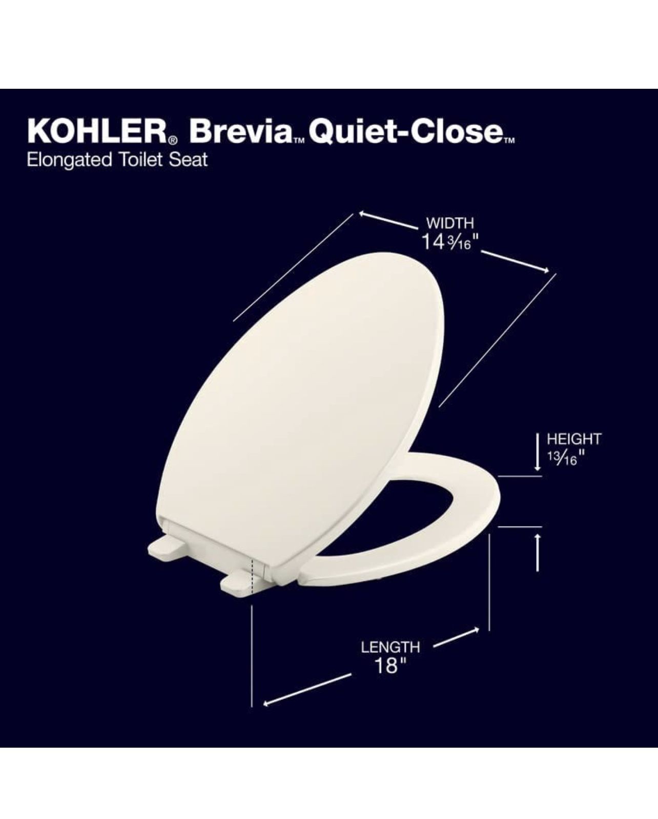 Kohler Brevia Biscuit Elongated Slow Close Toilet Seat at Donald Buck blog