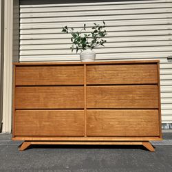 Mid Century 6 Drawer Dresser Buffet Cabinet