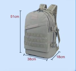Tactical Military-Style Assault Backpack – Heavy-Duty MOLLE Pack with American Flag Patch (Coyote Brown)